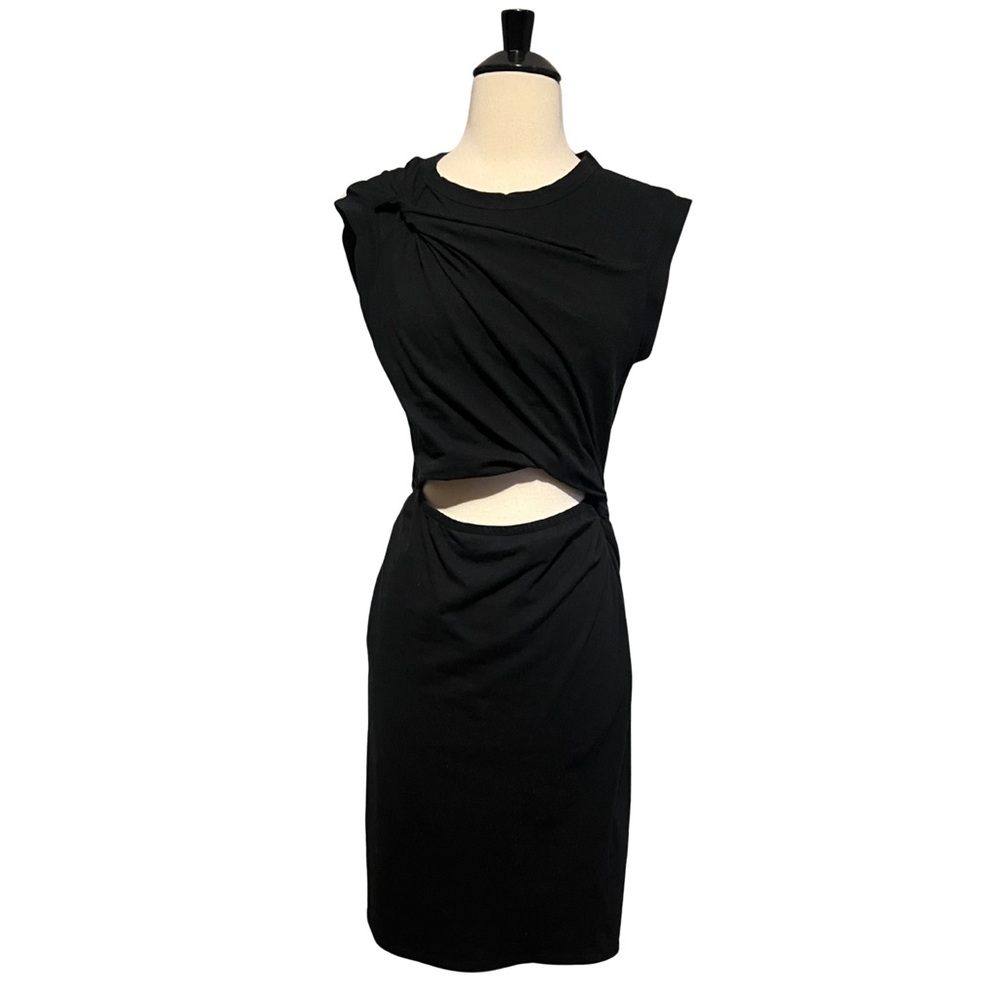 Vici Twist Front Cap Sleeve Cut Out Midi Dress